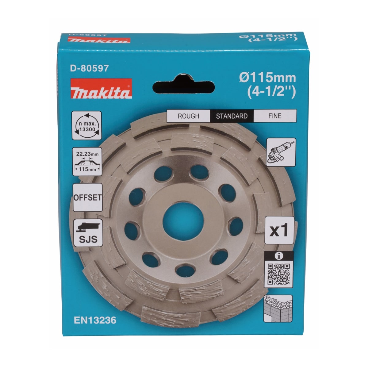 COPA DE DIAMANTE PARA DESBASTE DE CONCRETO D-80597